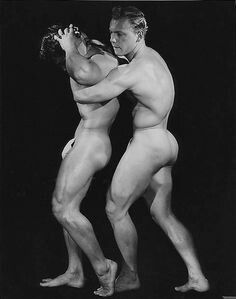 nude males fighting Vintage