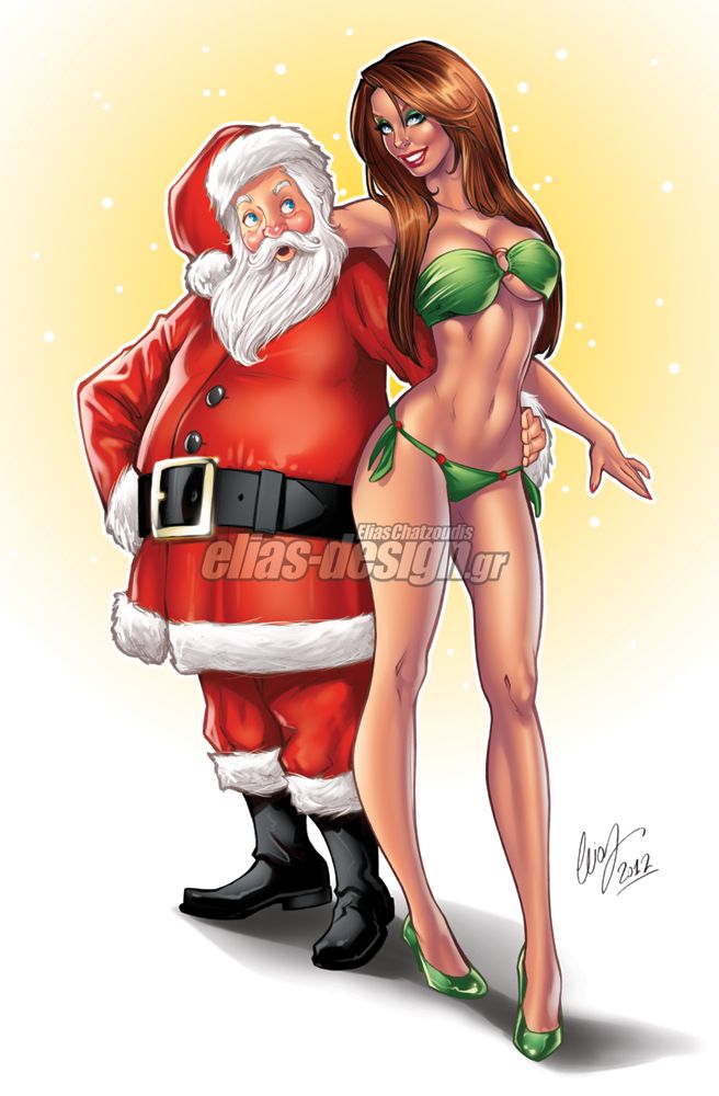 Girl naughty santa merry christmas