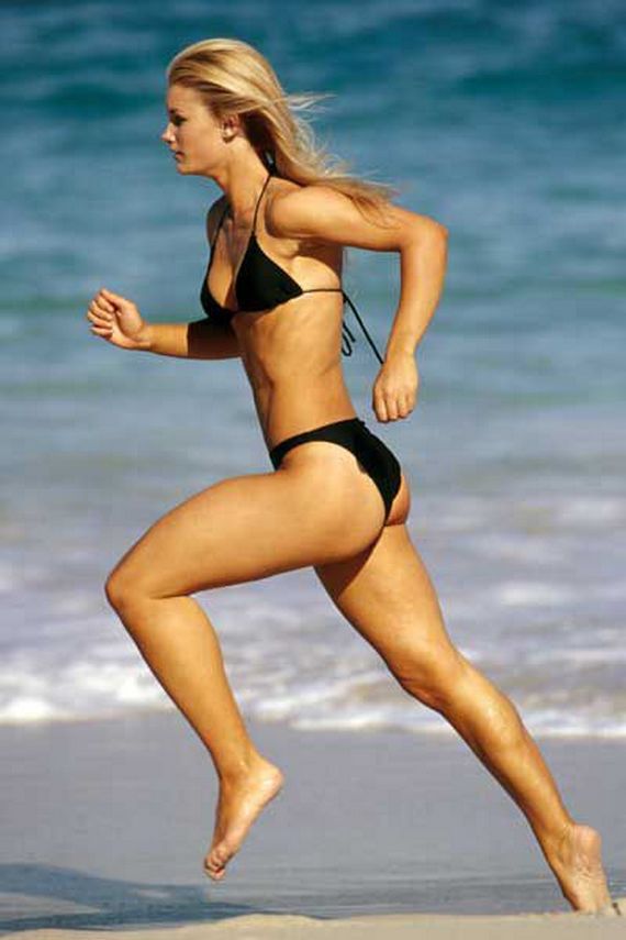 Sexy hot runner girl running