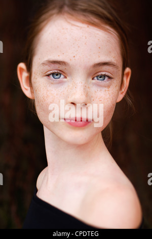 Young freckled teen