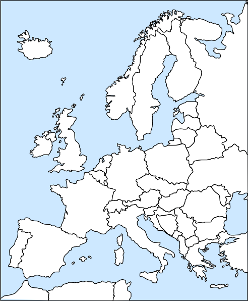 map Blank western europe