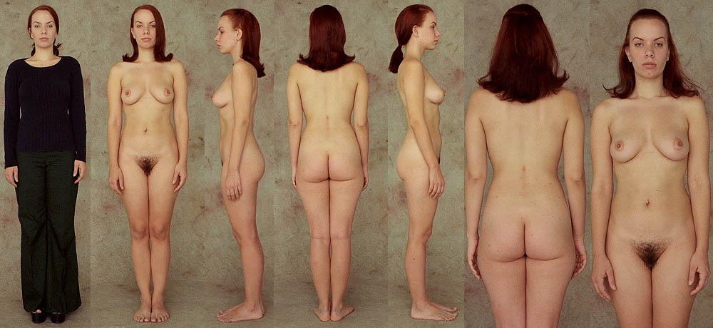 Nude female body line up