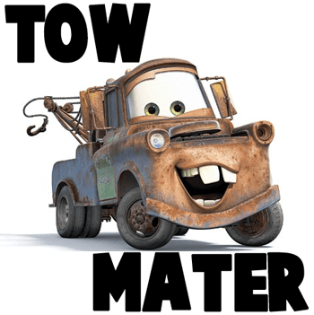 Cars movie tow mater side view