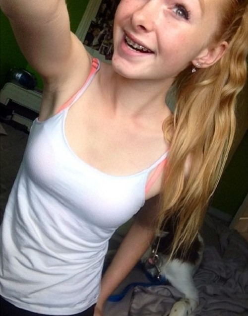 Girls with braces selfie teen