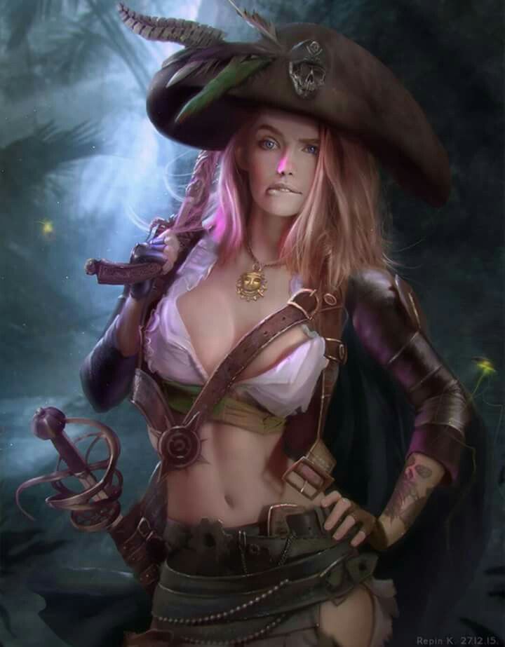 Fantasy pirate woman
