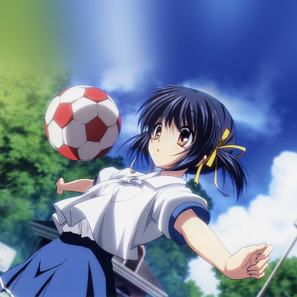 Anime girl with soccer ball