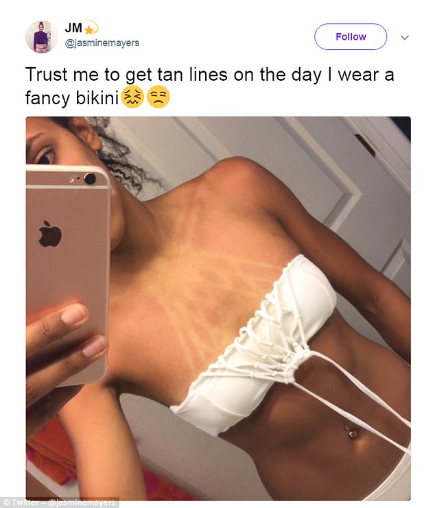 Girls showing tan lines