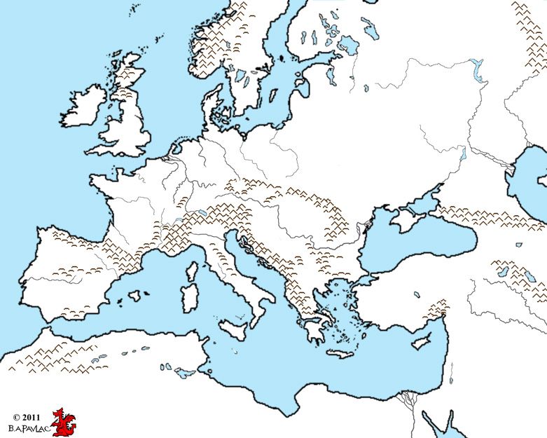 Blank western europe map